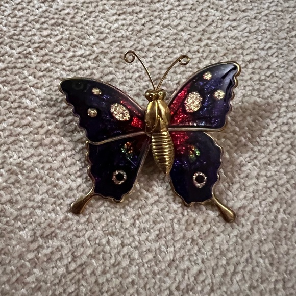 Jewelry - Vintage Deadstock Purple Butterfly Brooch
